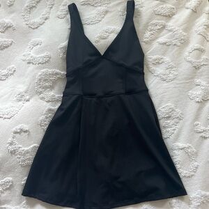 Altar'd State Black Sleeveless V-Neck A-Line Mini